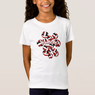 T-Shirt nom de l'athlète de volley-ball noir rouge