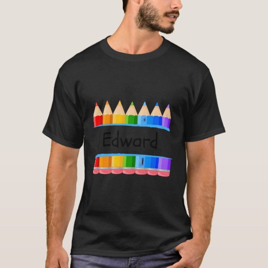 T-shirt Nom de l'élève enseignant de l'école Edward Kinder (Devant)
