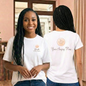 T-shirt Nom de l'employé de script marron Logo de l'entrep