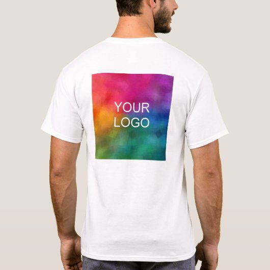 T-shirt Nom de l'employé Logo Hommes à double face (Dos)