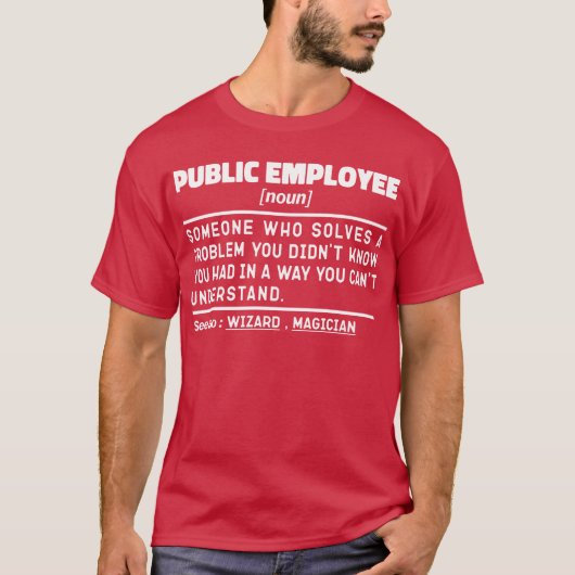 T-shirt Nom de l'employé public Service civil Papa Humour (Devant)