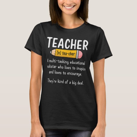 T-shirt Nom de l'enseignant définition Éducation Instructe (Devant)