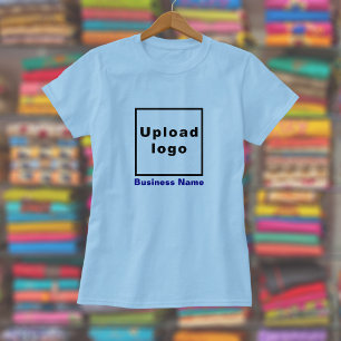 T-shirt Nom de l'entreprise et logo sur Femmes Light Blue 