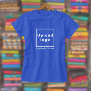 T-shirt Nom de l'entreprise et logo sur le Royal Blue fémi