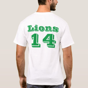T-shirt Nom de l'équipe avant du lion vert Numéro de l'équ