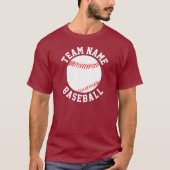 T-shirt Nom de l'équipe de baseball personnalisée, Joueur  (Devant)