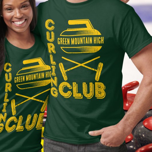 T-shirt Nom de l'équipe du club scolaire Curling