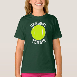 T-shirt Nom de l'équipe personnalisée de tennis de filles