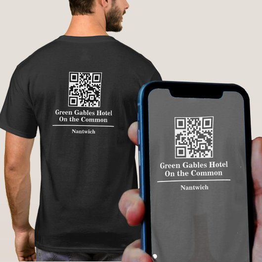 T-shirt Nom de l'hôtel ou du restaurant avec code QR
