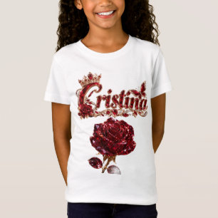 T-Shirt Nom de luxe Christina Ruby Crystal