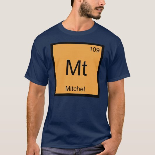 T-shirt Nom de Mitchel Élément Chimique Tableau Périodique (Devant)