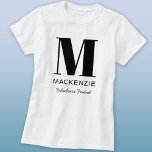 T-shirt Nom de monogramme d'ami fabuleux<br><div class="desc">Conception de nom de monogramme minimaliste de typographie moderne qui peut être modifiée pour personnaliser. Idéal pour les amies de la mariée à la douche nuptiale ou à la soirée de célibat,  ou comme un cadeau de mariage amusant ou une faveur de fête.</div>
