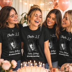 T-shirt Nom de photo 21e anniversaire noir