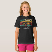 T-shirt Nom de script moderne simple rétro préféré de Papy (Devant entier)