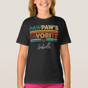 T-shirt Nom de script moderne simple rétro préféré de Papy