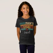 T-Shirt Nom de script moderne simple rétro préféré de Papy (Devant entier)