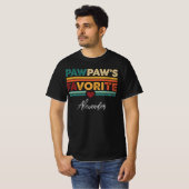 T-shirt Nom de script moderne simple rétro préféré de Papy (Devant entier)