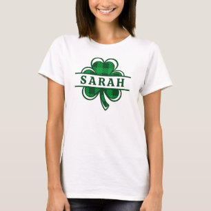 T-shirt Nom de Shamrock personnalisé Jour de la Saint Patr