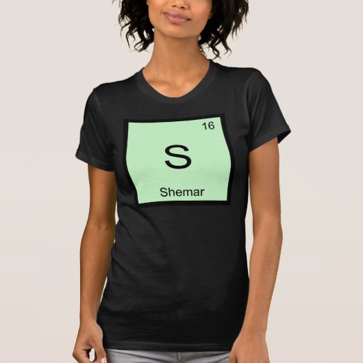 T-shirt Nom de Shemar Élément Chimique Tableau Périodique (Devant)