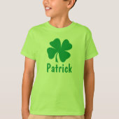 T-shirt Nom de trèfle vert citron pour garçons St Patrick (Devant)