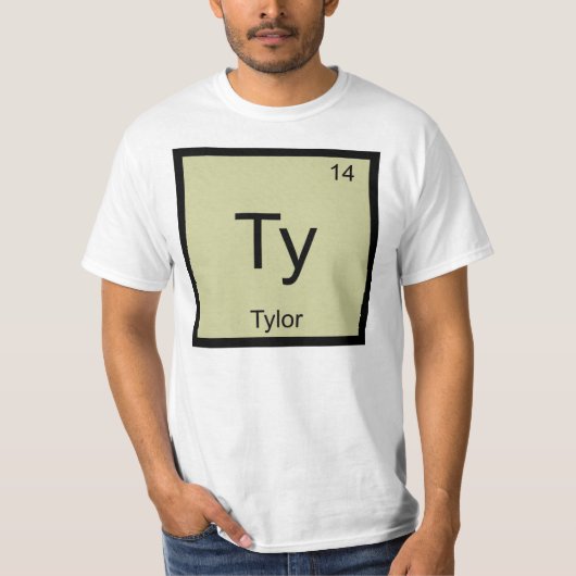 T-shirt Nom de Tylor Élément Chimique Tableau Périodique (Devant)