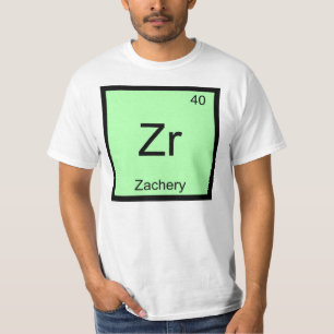 T-shirt Nom de Zachery Élément de Chimie Tableau Périodiqu