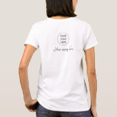 T-shirt Nom d'employé de script noir Logo de l'entreprise (Dos)