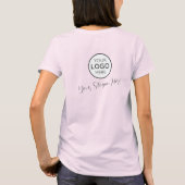 T-shirt Nom d'employé de script noir Logo d'entreprise (Dos)