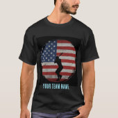 T-SHIRT NOM D'ÉQUIPE DE BASE-BALL DE DRAPEAU DE SPORT PERS (Devant)