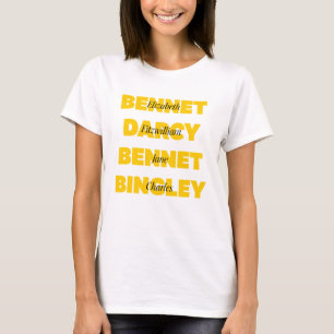 T-shirt Nom des caractères principaux de la fierté et du p