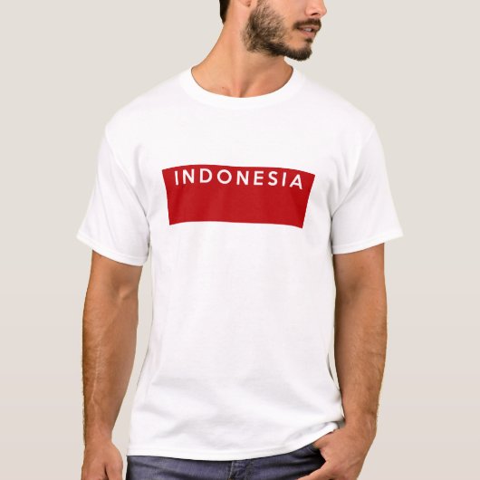 T-shirt nom des textes de drapeau de pays de l'Indonésie (Devant)