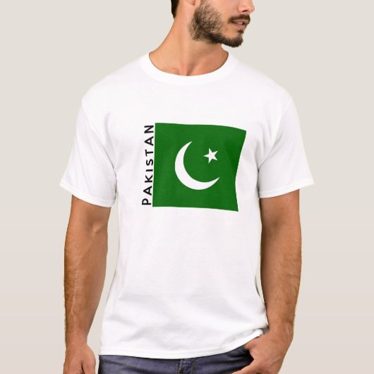 T-shirt nom des textes de drapeau de pays du Pakistan (Devant)