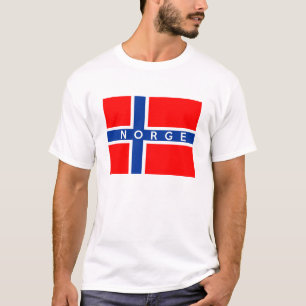 T-shirt nom des textes de norge de pays de drapeau de la