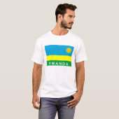 T-shirt nom des textes de pays de drapeau du Rwanda (Devant entier)