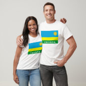 T-shirt nom des textes de pays de drapeau du Rwanda (Unisexe)