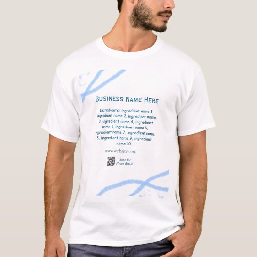 T-shirt Nom d'ingrédient ajouter nom d'entreprise site Web (Devant)