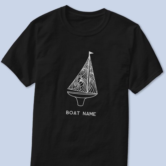 T-shirt Nom du bateau à voile Nautique