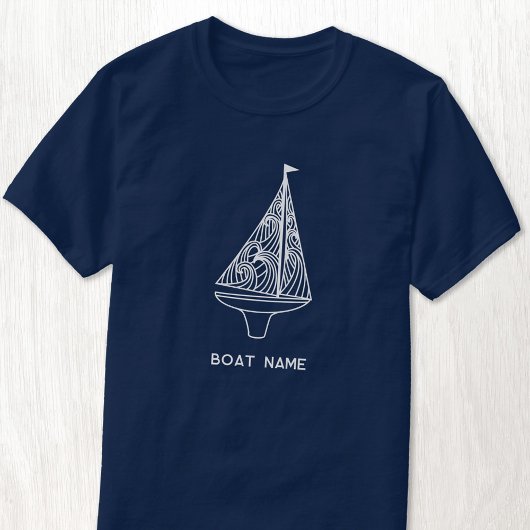 T-shirt Nom du bateau à voile Nautique