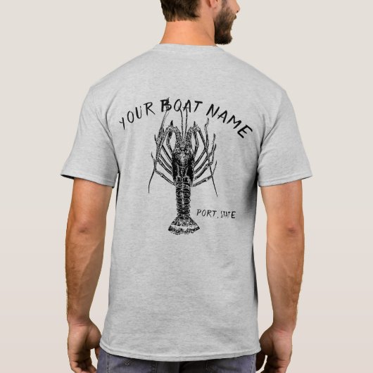 T-shirt Nom du bateau de homard Chemise (Dos)