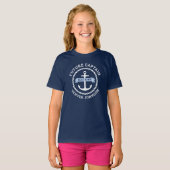 T-shirt Nom du bateau frontalier de la corde d'ancrage du (Devant entier)