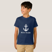 T-shirt Nom du bateau nautique Ancre Star Kids Blue (Devant entier)