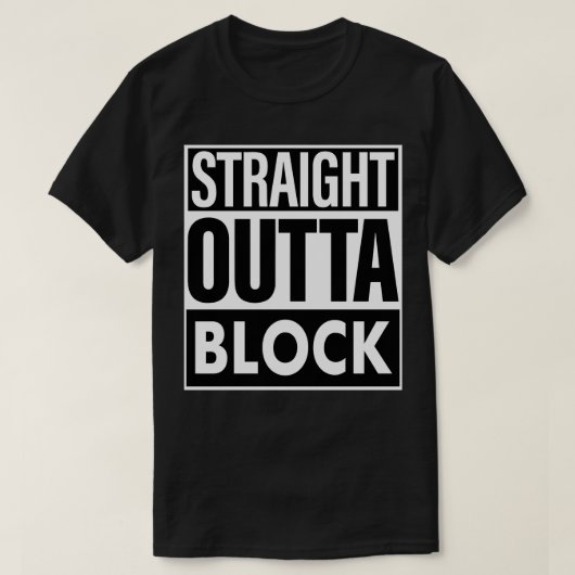 T-shirt Nom du bloc, bloc extérieur droit (Design devant)