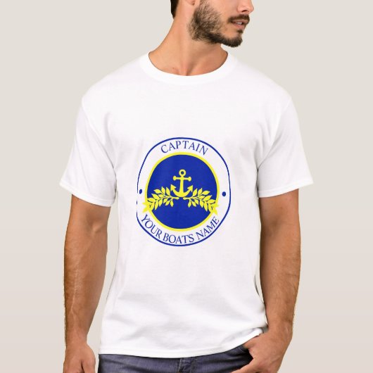 T-shirt Nom du capitaine et du bateau (Devant)