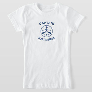 T-Shirt Nom du capitaine ou du bateau Étoile de Ancre mari