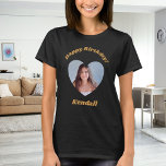 T-shirt Nom du coeur photo<br><div class="desc">Personnalisez et ajoutez un nom et une photo dans le cadre en forme de coeur.</div>