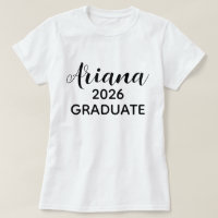 Nom du diplômé 2026 noir et blanc en script modern