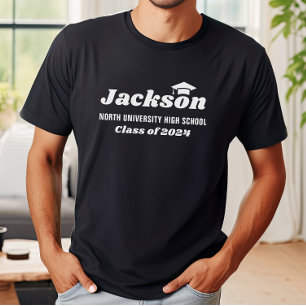 T-shirt Nom du diplômé École Promotion 2026 Noir