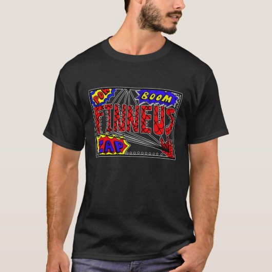 T-shirt Nom du garçon Finneus Spider Web Super Powers (Devant)