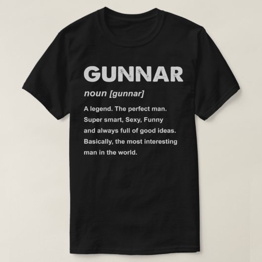 T-shirt Nom du gunnar Transfert de cadeaux (Design devant)