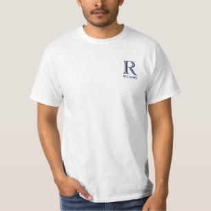 T-shirt Nom du monogramme de la valeur de trois couleurs p